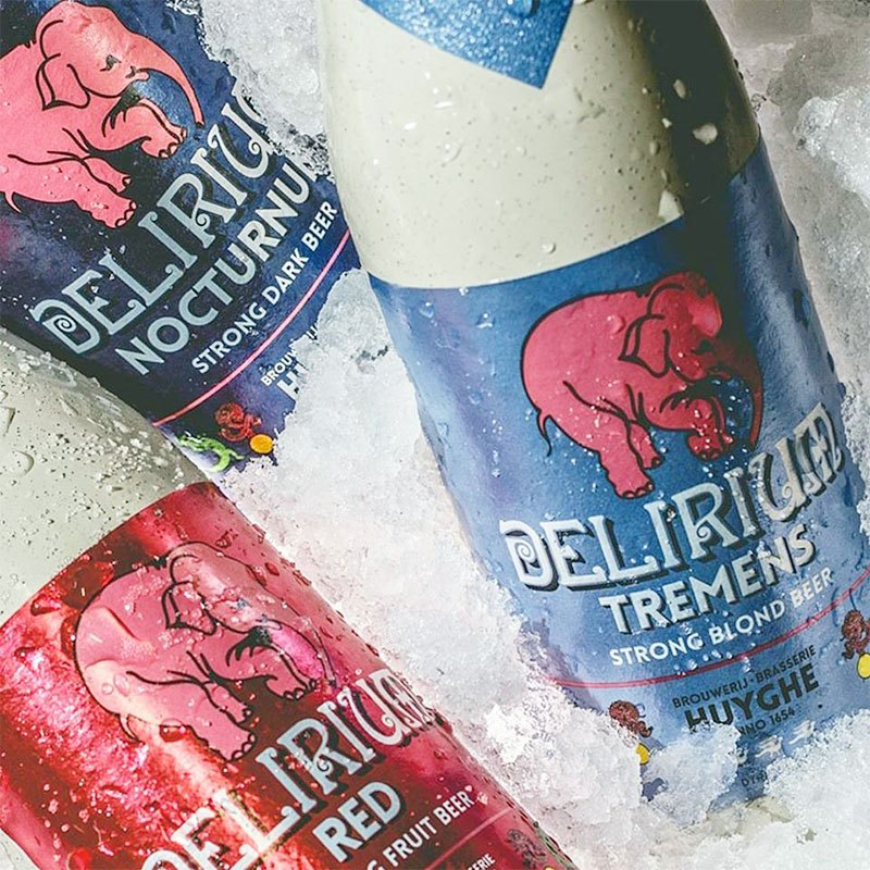 比利时进口 精酿啤酒 Delirium 深*2/浅*2/樱桃*2粉象啤酒330ml 6瓶装