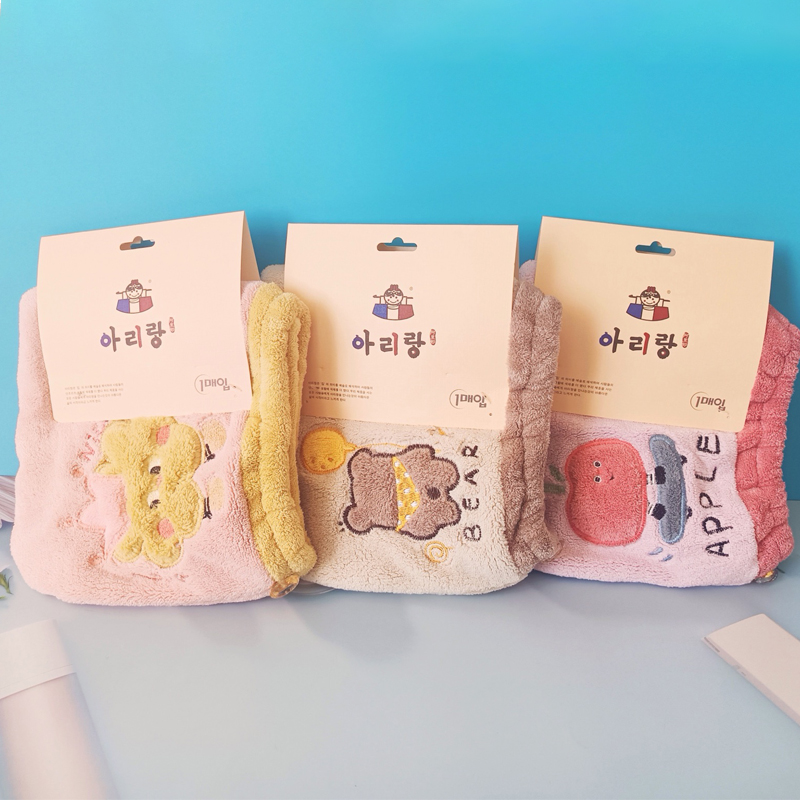 阿里郎 拼接少女干发帽 2条装(颜色随机发)高清大图