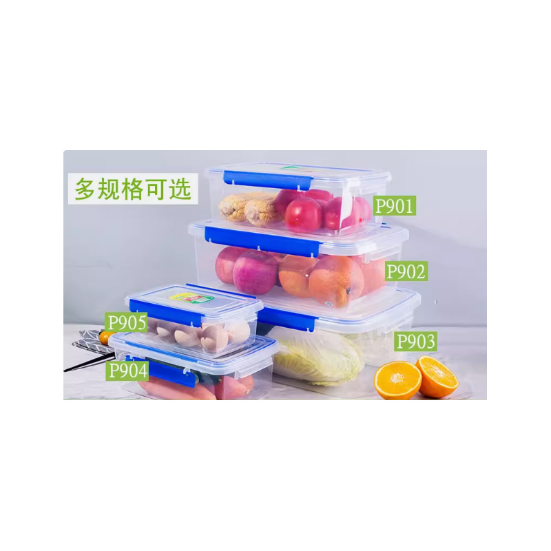 卡扣保鲜盒食品(中号)P903-双扣款保鲜盒 容量:5L 外尺寸:长31.6cm* 宽22.2cm*高10.7cm高清大图