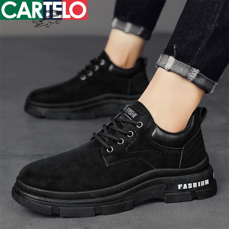 线下专柜同款卡帝乐鳄鱼cartelo新款时尚低帮马丁鞋工装鞋休闲鞋男鞋