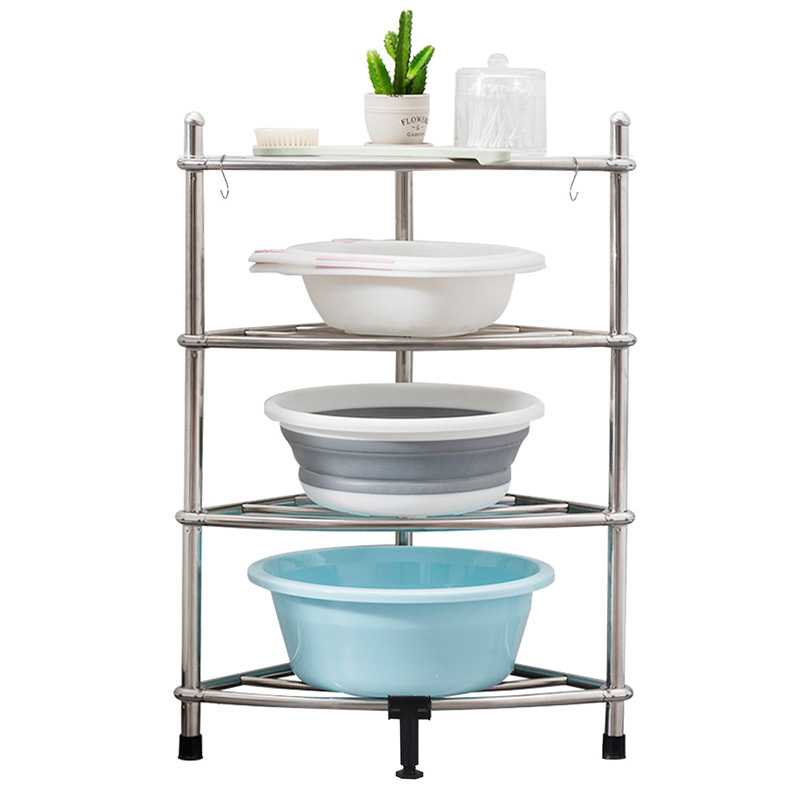 欧润哲 Orange 浴室用品欧润哲收纳架不锈钢浴室置物架四层脸盆收纳架角架厨房落地置物架放锅架子蔬菜架 价格图片品牌报价 苏宁易购欧润哲苏宁自营旗舰店