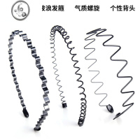 JiMi男士发箍潮男隐形背头防滑波浪头箍运动潮流简约女士洗脸发卡头带 玉树临风三件套
