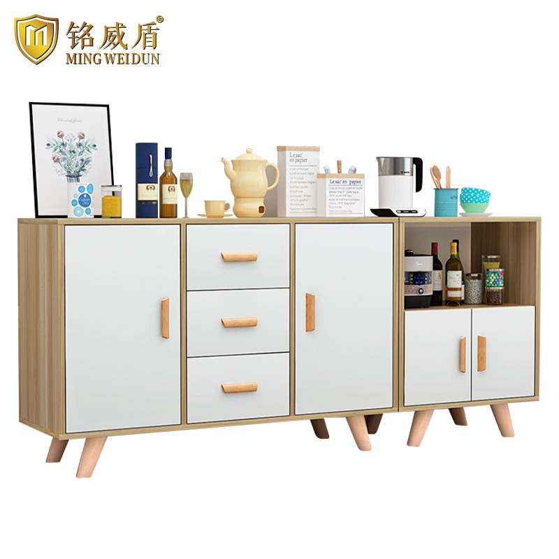 铭威盾茶水柜简约现代酒柜碗柜收纳柜储物柜餐厅多功能微波炉柜子餐边柜