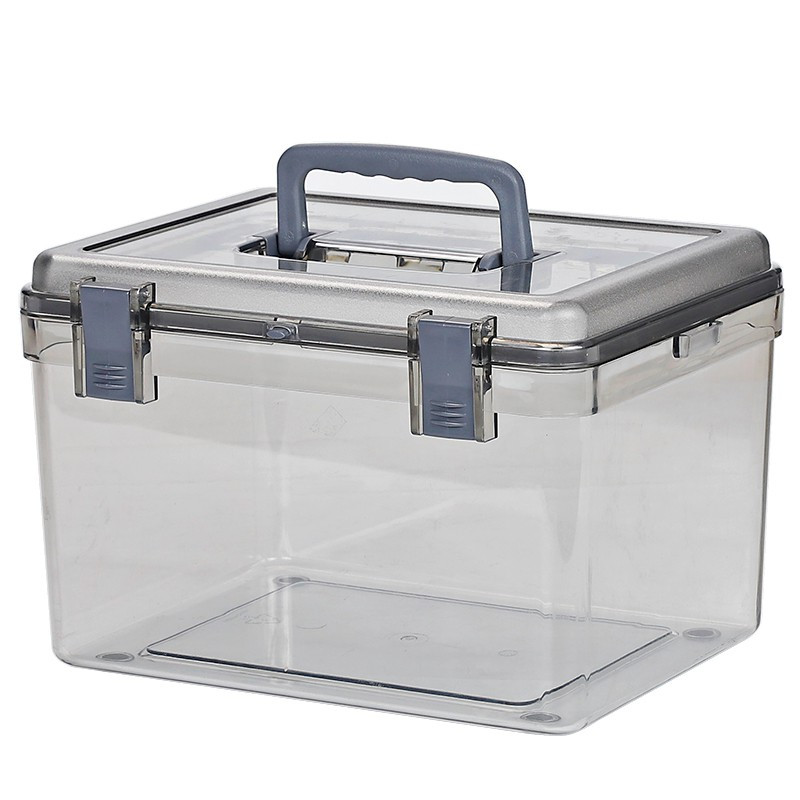 箱子储物箱塑料 透明整理收纳盒家用特大加厚 有盖防潮密封箱零食 三