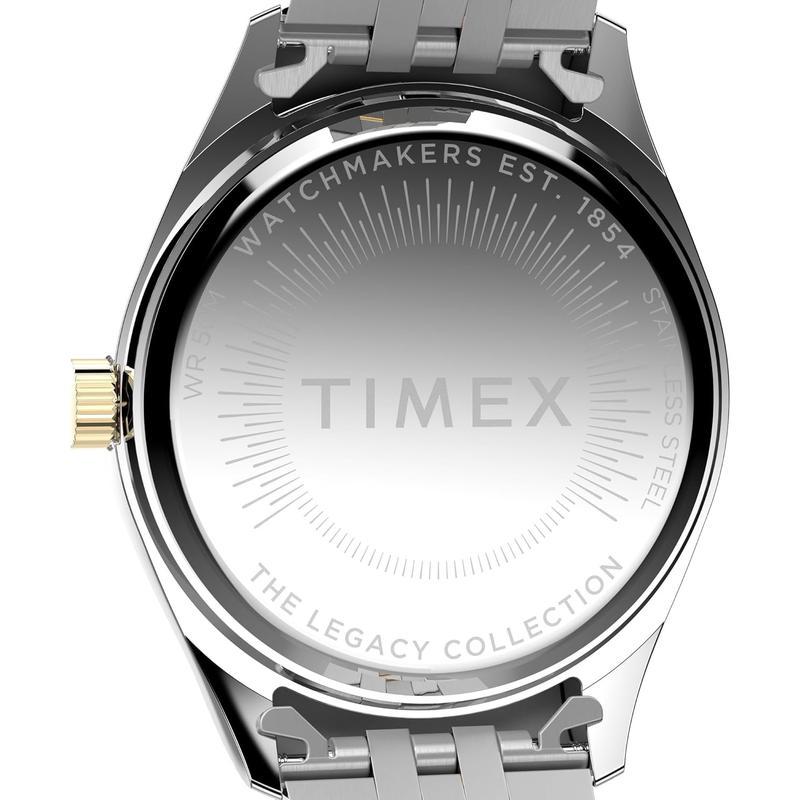 天美时(Timex)女士石英表36毫米双色表带黑盘金 tone表壳时尚经典商务休闲手表
