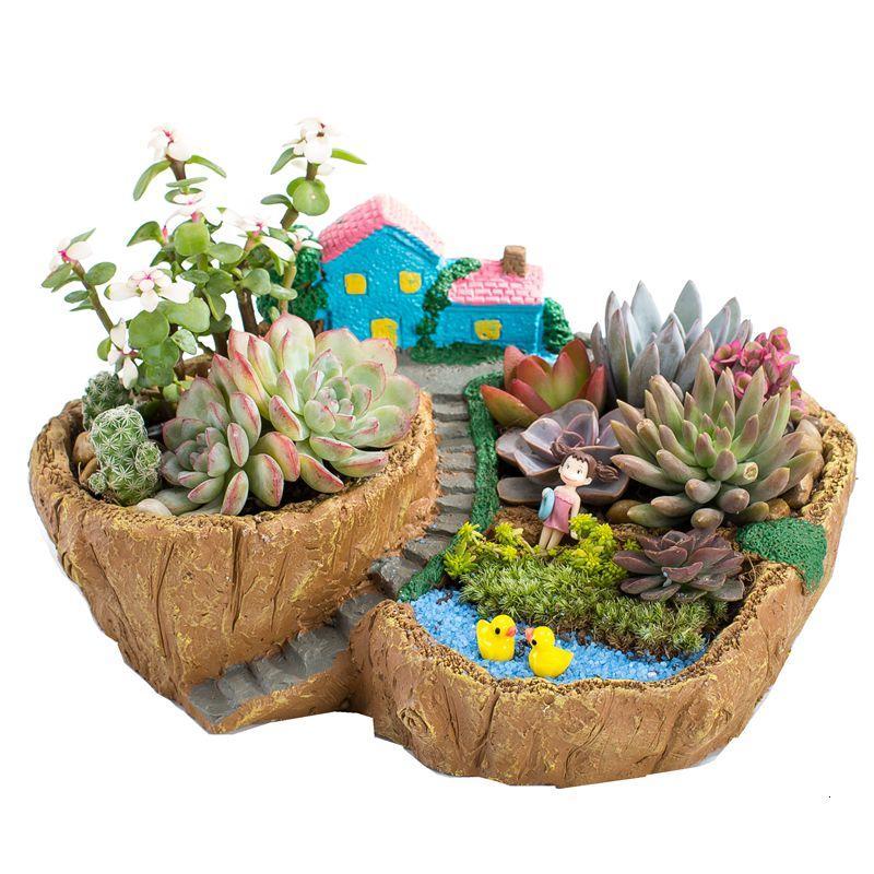 多肉花盆微景观大号特大号大口径创意多肉植物花盆非陶瓷批日用家居