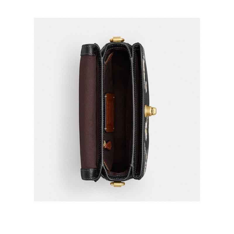 COACH 蔻驰(COACH)女士单肩包小巧精致花卉印花多功能口袋可拆卸肩带日