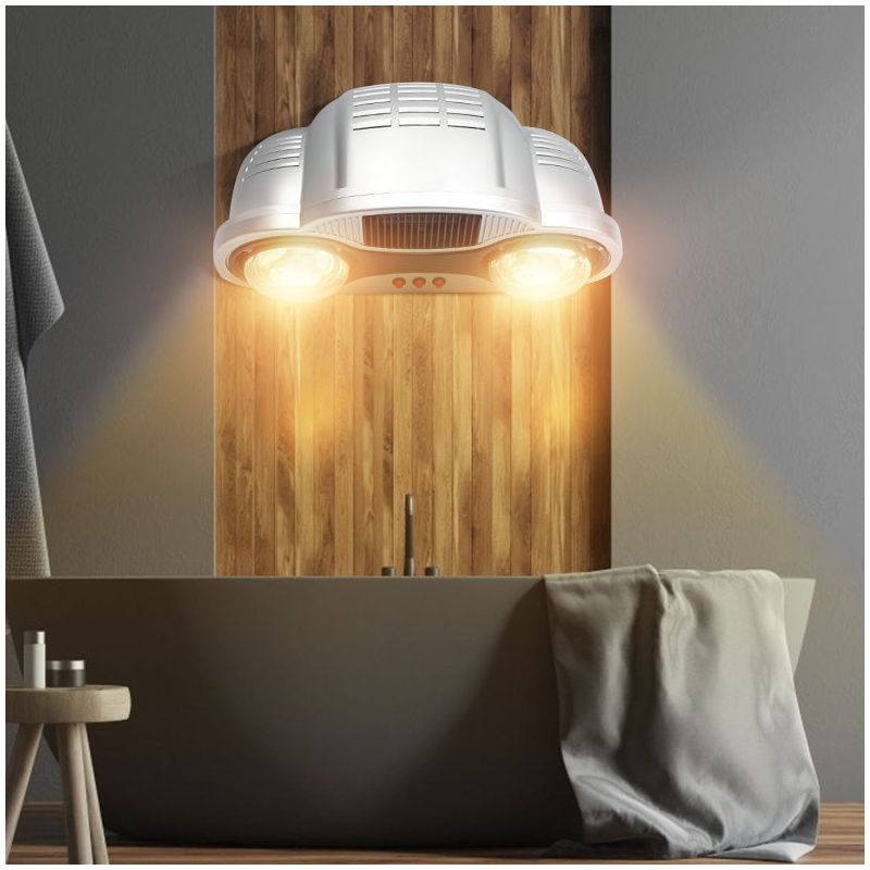 壁挂式浴霸灯泡风暖浴室卫生间取暖挂壁暖灯暖风机免打孔两灯风暖银泡