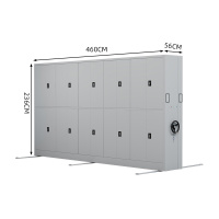 臻远 ZY5062362 电动移动文件柜通双节 一列五组 460*56*236cm(单位:台)灰白色