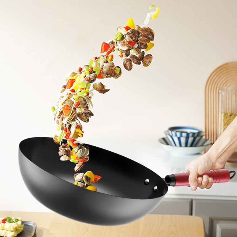 爱仕达 精铁无涂层爆炒锅 CF32B6TG锅高清大图