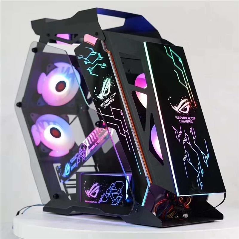 六个玉环神光同步RGB风扇送控制器 小咖[橙色]MATX[赔钱冲量特价]|小咖大咖异形水冷台式主机机箱电脑网吧网咖E2