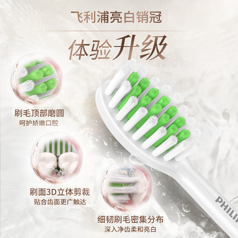 飞利浦(PHILIPS)电动牙刷成人智能声波震动牙刷情侣款 生日礼物送礼 3种模式含杀菌旅行盒HX2461/06鸢尾蓝