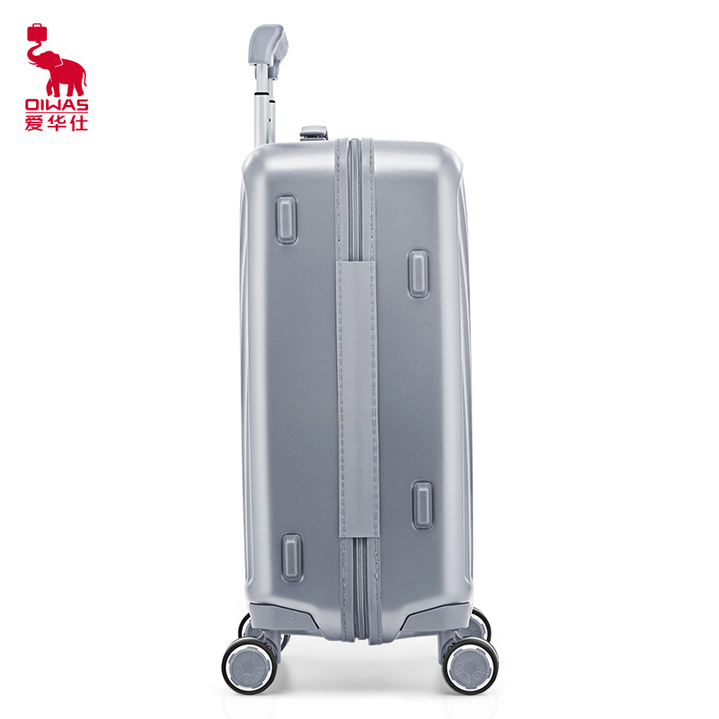 爱华仕(OIWAS)拉杆箱PC材质减震飞机轮 坚固加厚拉杆 干湿分离收纳旅行箱OCX6620G-20银色出差密码箱行李箱高清大图