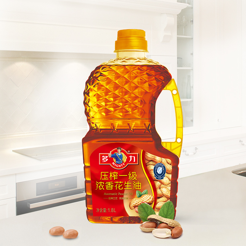 多力 物理压榨一级浓香花生油1.8L食用油小瓶装油家用营养炒菜油高清大图