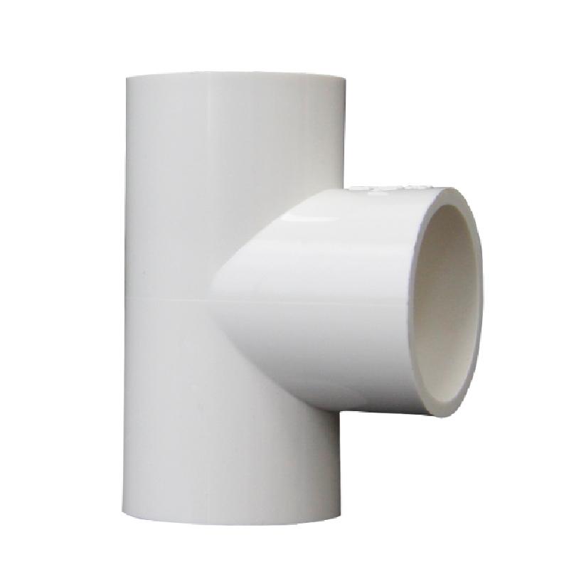 竹江pvc50mm三通接头直通管卡胶水管件