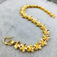 新款金星星花朵仿黄金手链女越南沙金手链时尚百搭饰品不色送女朋友老婆生日礼物送女朋友七夕情人节礼物