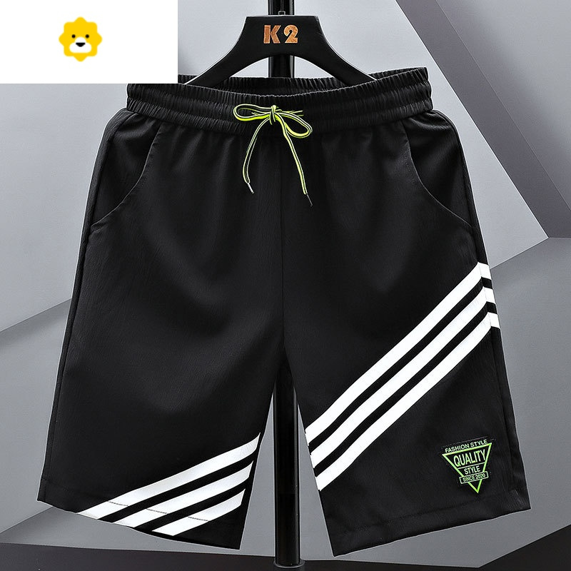 FISH BASKET休闲短裤男款冰丝凉感季速干五分裤运动拼接青少年男士大裤衩