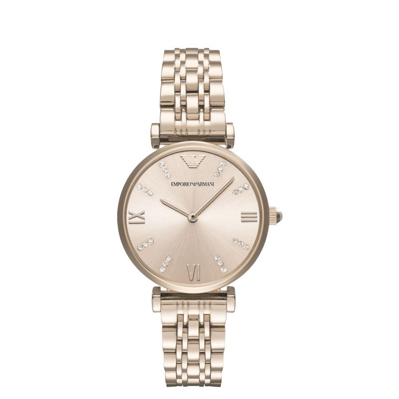 阿玛尼(Emporio Armani)手表 商务个性时尚腕表简约钢带石英女表AR11059