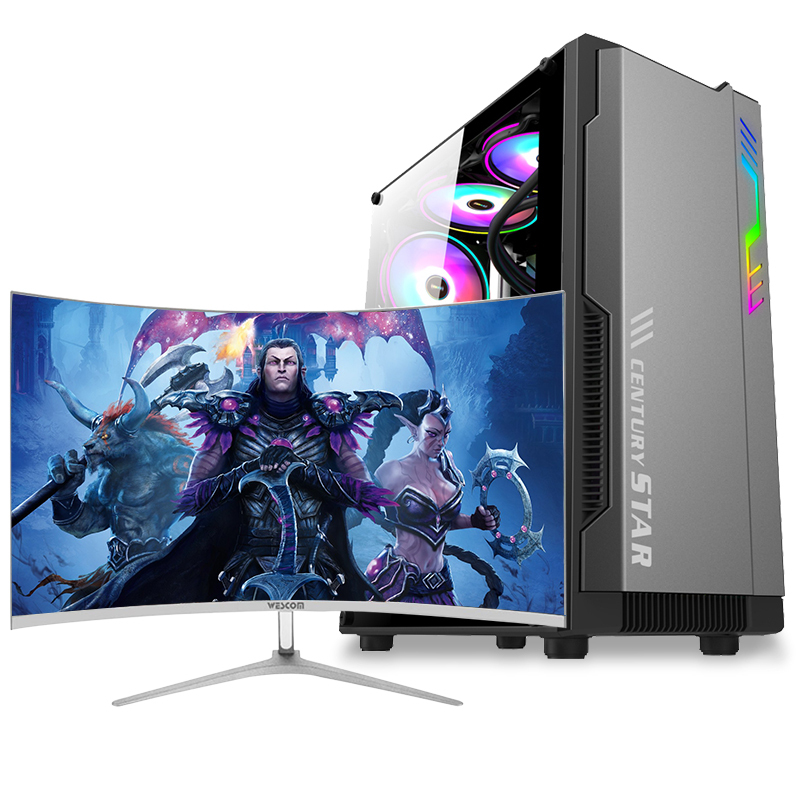 铭能 i7四核/GTX1660Ti独显/16G内存/512G固态+500G机械盘 台式机 台式电脑 组装机 组装电脑 电脑主机家用办公电脑 商务娱乐炒股学生游戏电脑+32英寸曲面