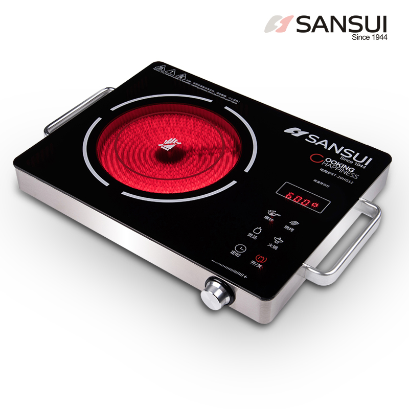 山水(SANSUI) DTL-20 超薄触摸全钢电陶炉大火力 低噪音 黑色