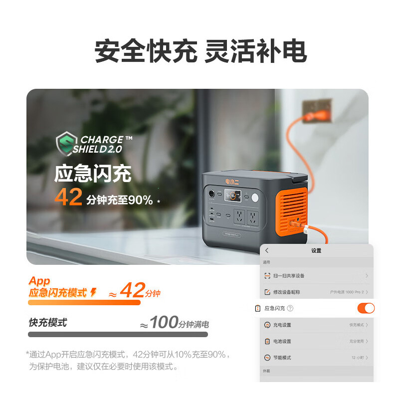 电小二户外电源1500W 1070wh户外电源 1000 Pro 2 不含风扇赠品