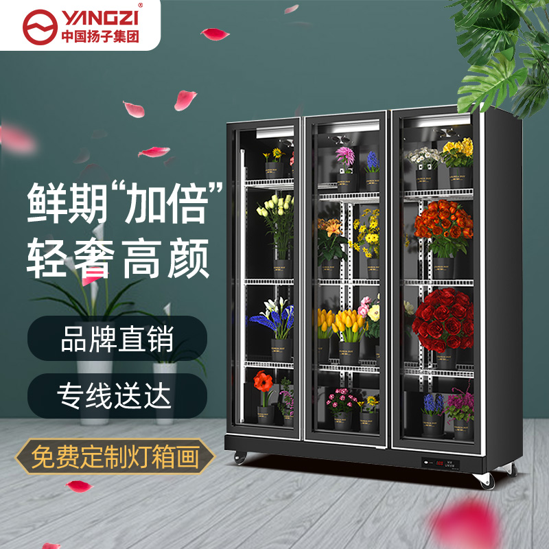 扬子轻奢款大三门1.86米鲜花保鲜柜花店花卉冷柜冰柜专用展示柜冷藏柜风冷无霜