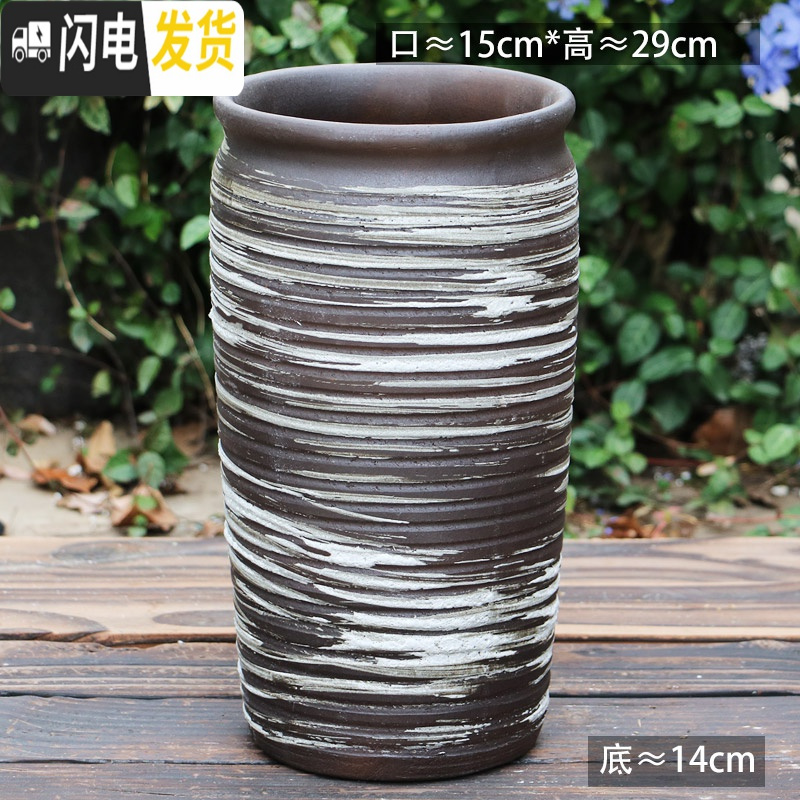 三维工匠特大陶罐花盆陶瓷大号土陶罐法师盆大口径多肉花盆高筒老桩盆 L-102 如图花盆容器高清大图