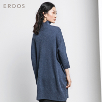 ERDOS 纯色半高领宽松七分袖纯羊绒女针织衫