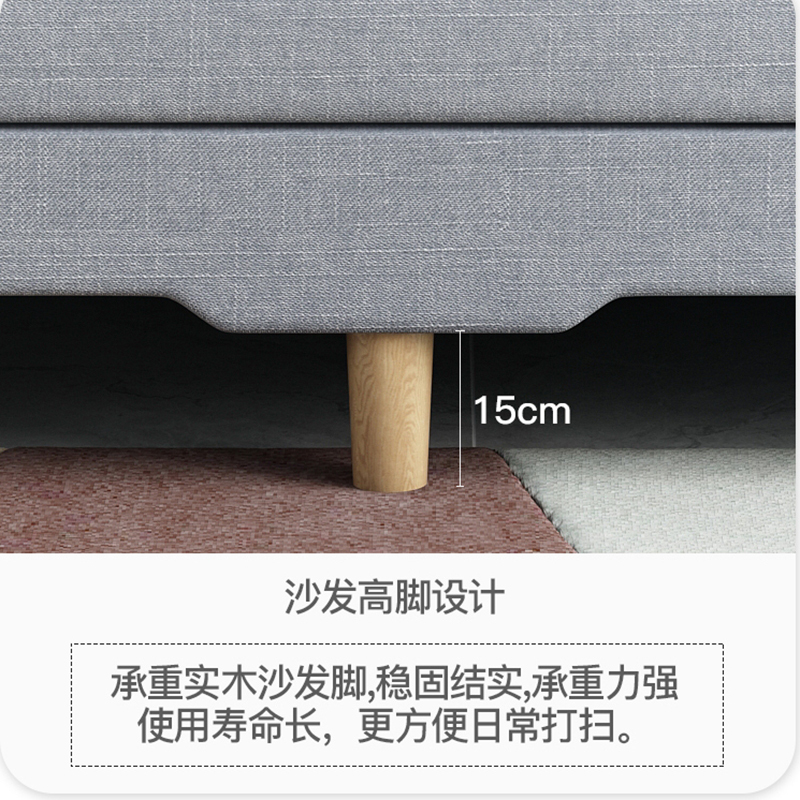 布欧格沙发床小户型客厅沙发床折叠两用简易出租房用经济型懒人布艺小沙发高清大图