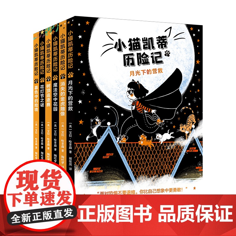 小猫凯蒂历险记6册 月光下的营救魔法空中花园花灯节之谜消失的金虎雕像暮色中的险境上海译文出版社儿童文学冒险成长励志童书小高清大图