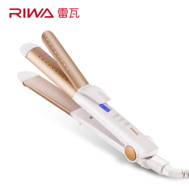 雷瓦(RIWA)卷发器RB-950I液晶10档控温直卷两用干湿两用两用33mm女网红款大卷不伤发内扣男夹板直发短发