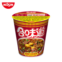 日清 合味道方便面 五香牛肉味 76g/杯 12 杯装 杯面速食方便面网红泡面桶面