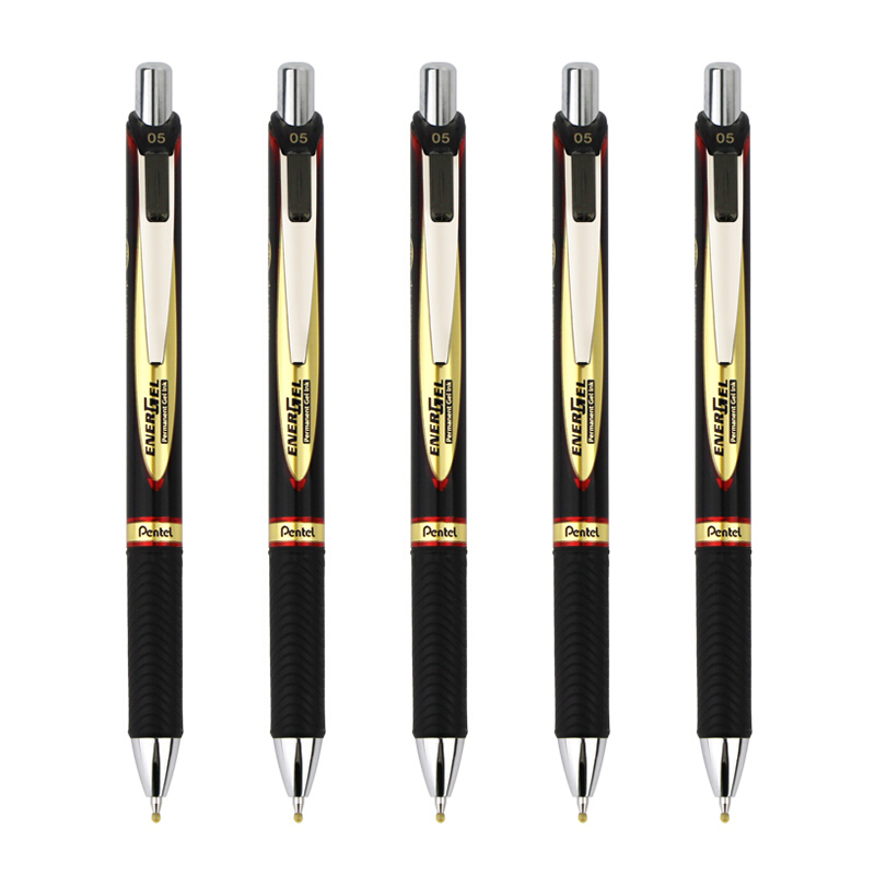 派通（Pentel)BLP75 防水速干中性笔 顺滑按动中性笔 金属笔尖笔夹水笔 0.5mm 三色可选 办公用笔