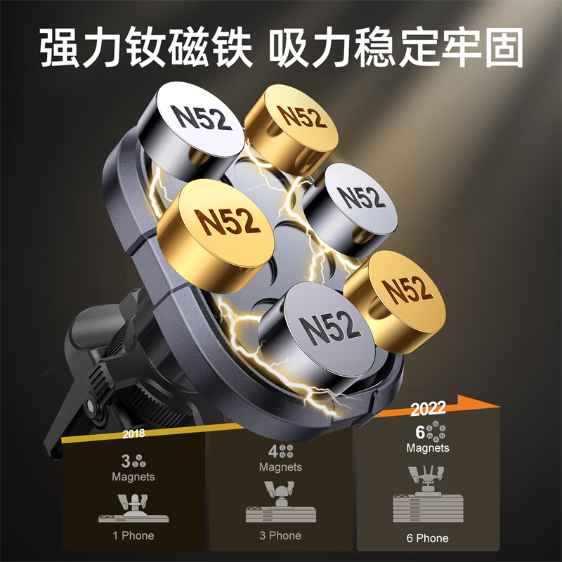 机乐堂JR-ZS311 甲盾系列磁吸车载支架(出风口)