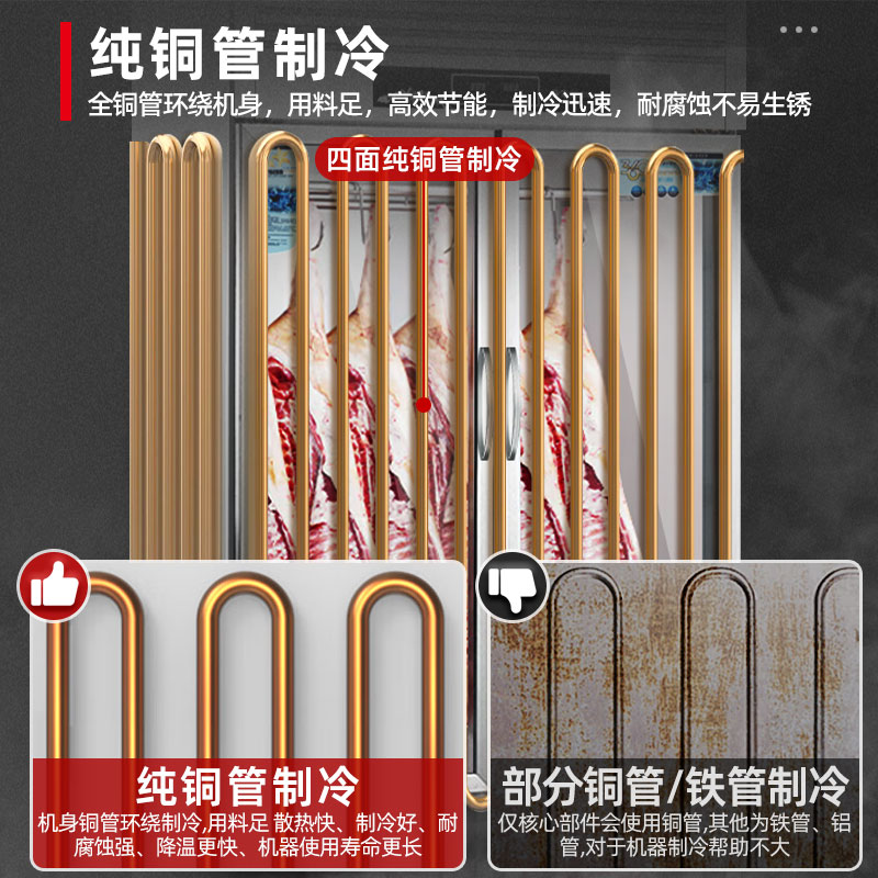 埃利斯(AILISI)商用挂肉柜冷藏挂肉玻璃门展示柜鲜肉冷藏牛羊肉保鲜冰柜大双门升级款高清大图