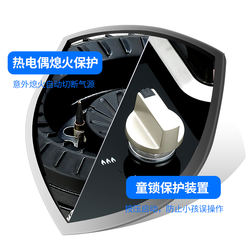 马可波罗 燃气灶双灶4.5KW大火力爆炒台嵌两用家用猛火煤气热电偶熄火灶具A3(340)液化气(不提供安装)