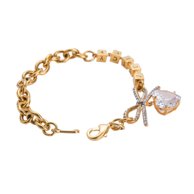 juicycouture橘滋中国风蝴蝶结水晶女士爱心手链送恋人其他11