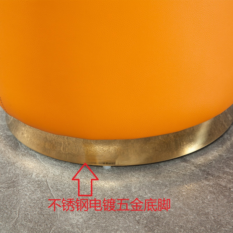 轻奢真皮小凳子圆凳矮凳家用沙发凳客厅茶几凳坐墩梳妆皮凳换鞋凳