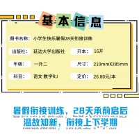 暑假衔接[语文+数学] 一升二 [正版]小学生快乐暑假28天衔接训练一升二语文数学专项训练人教版一年级下册暑假作业阅读理