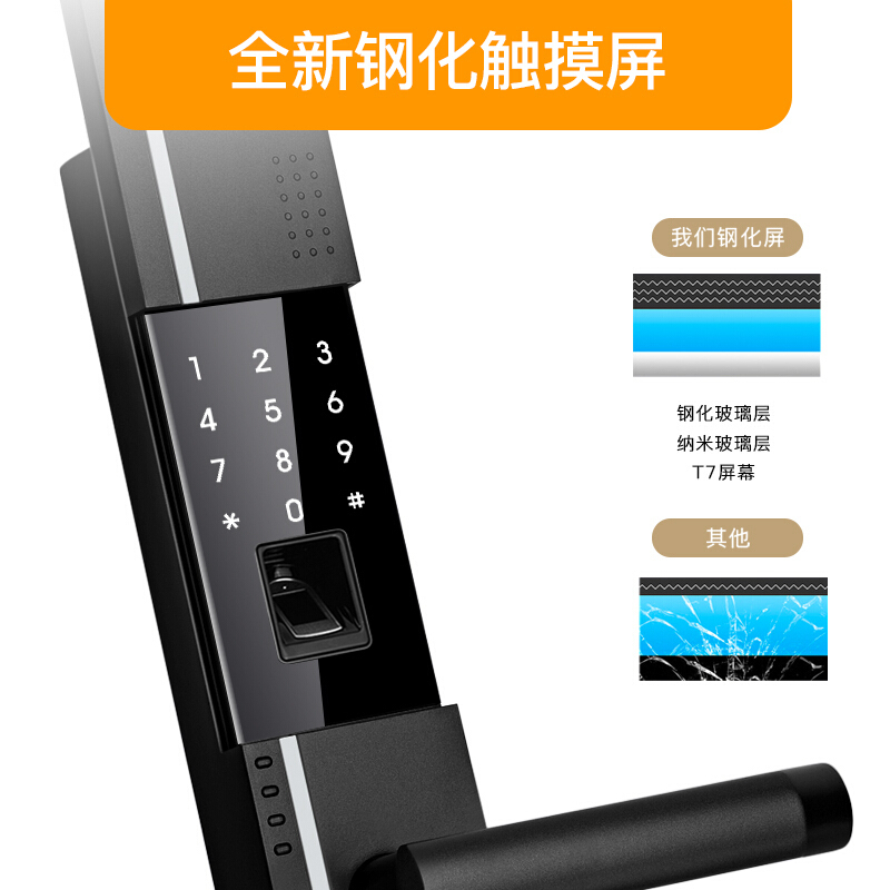 德施曼(DESSMANN)T7S Plus小嘀家用指纹锁 云智能锁电子锁指纹密码锁防盗门锁半导体指纹可联动APP颜色多选
