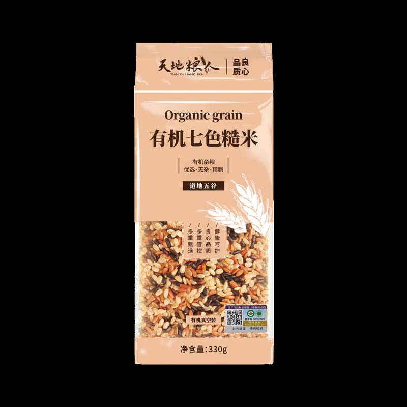 天地粮人有机七色糙米330g*3袋 990g/组高清大图