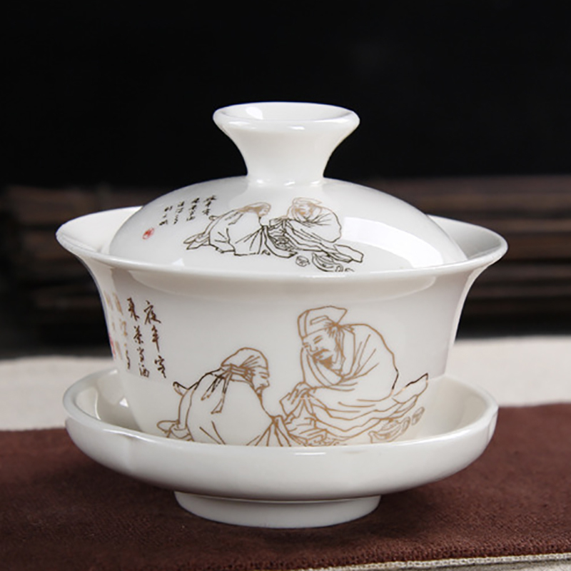 SCP 玉瓷茶具十件套 SCP-4265 (一碗一海八杯)家居功夫茶具(单位:套)