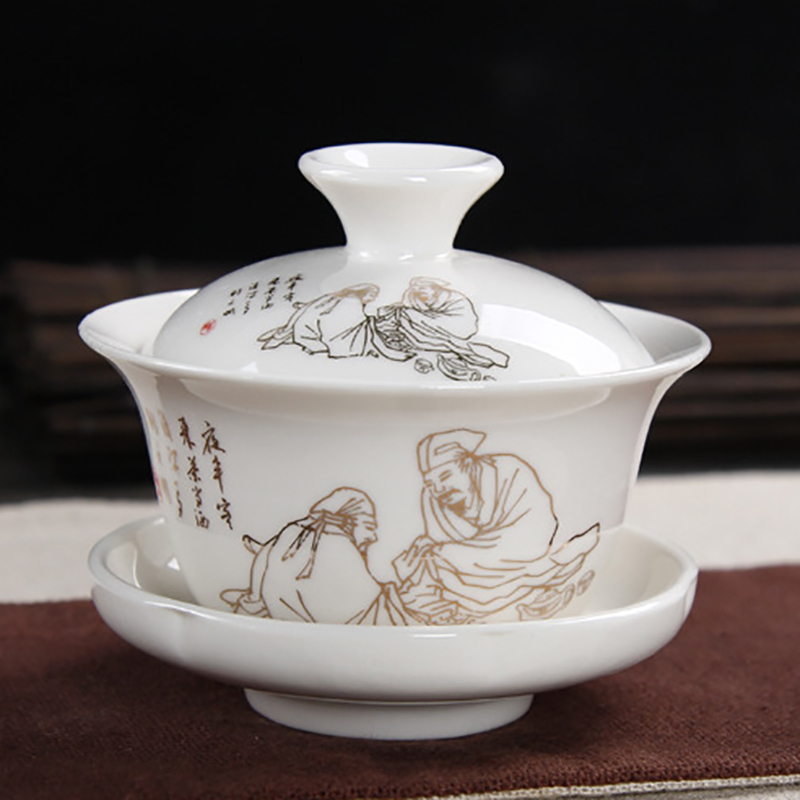 SCP 玉瓷茶具十件套 SCP-4265 (一碗一海八杯)家居功夫茶具(单位:套)
