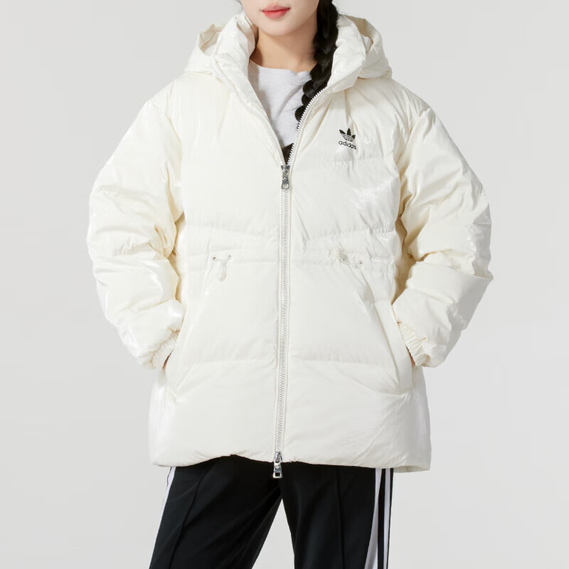 adidas阿迪达斯三叶草女子新款加厚保暖连帽羽绒服JD3781 ZP