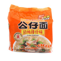 公仔面5连包清炖排骨味580g*2面耐煮面面条5袋劲爽拉面泡面