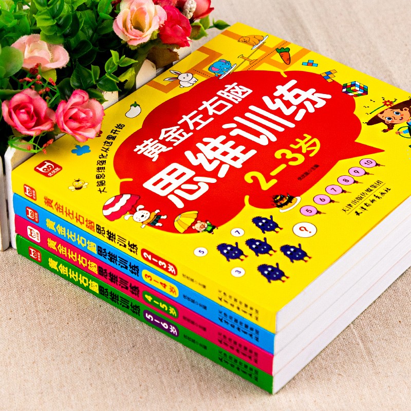 [2-3岁]黄金左右脑思维训练 [正版]儿童黄金左右脑思维逻辑训练书2-3-4-5到6岁全脑开发书三岁宝宝数学逻辑书两岁高清大图