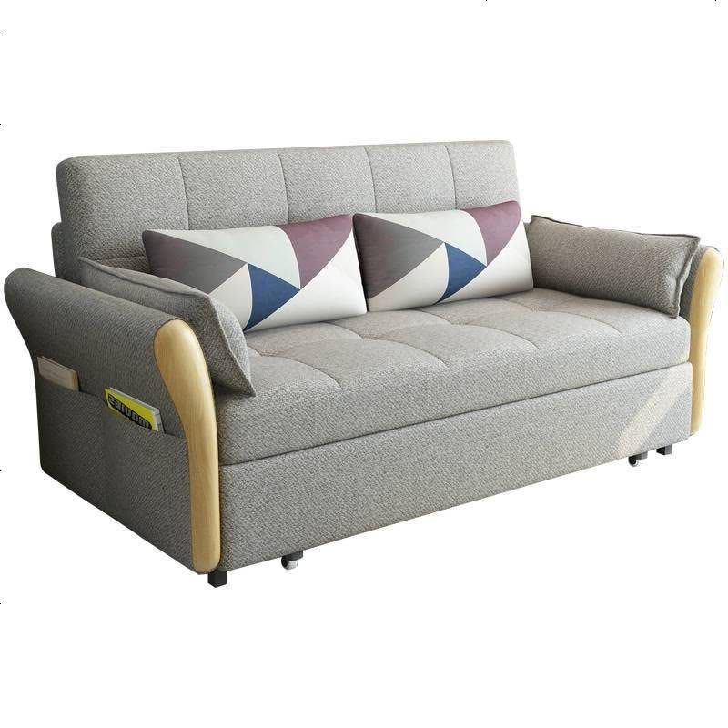 折叠沙发床实木单双人1.8米多功能1.5伸缩小户型1.2m坐卧两用图片