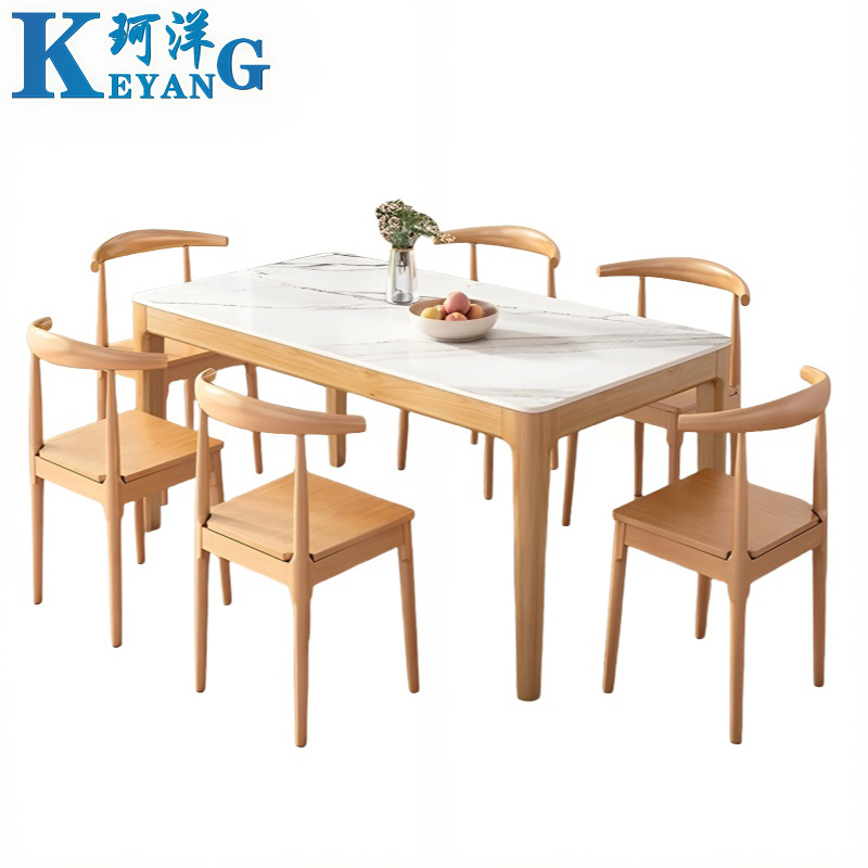 珂洋 岩板餐桌 一桌六椅120*70*75cm 套高清大图