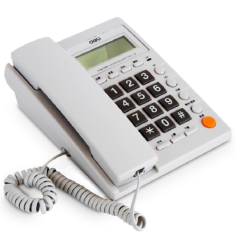 得力785电话机(灰白)(台)电话机 座机 办公家用 商务电话 来电显示提 固定电话高清大图