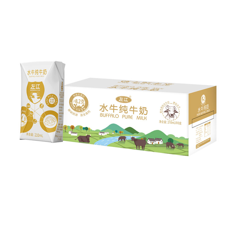左江 水牛奶纯奶210ml*10盒/箱*1箱